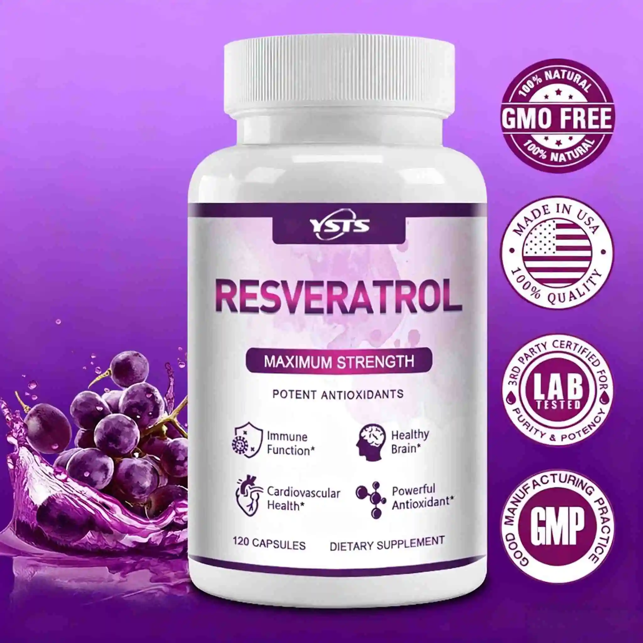 Resveratrol Capsule Anti Aging - Resveratrol Kapsülleri - Beyin ve Bağışıklık