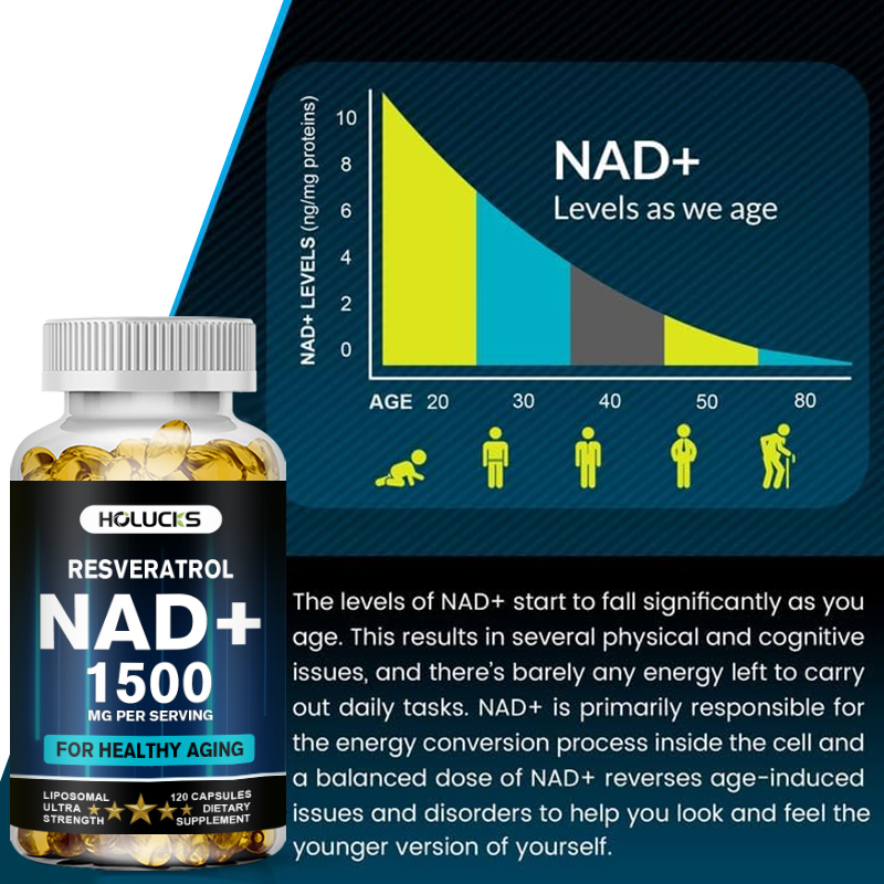 1500mg Yaşlanma Karşıtı NAD+ K - Resveratrol Capsule Anti Aging incelemesi ve fiyatı