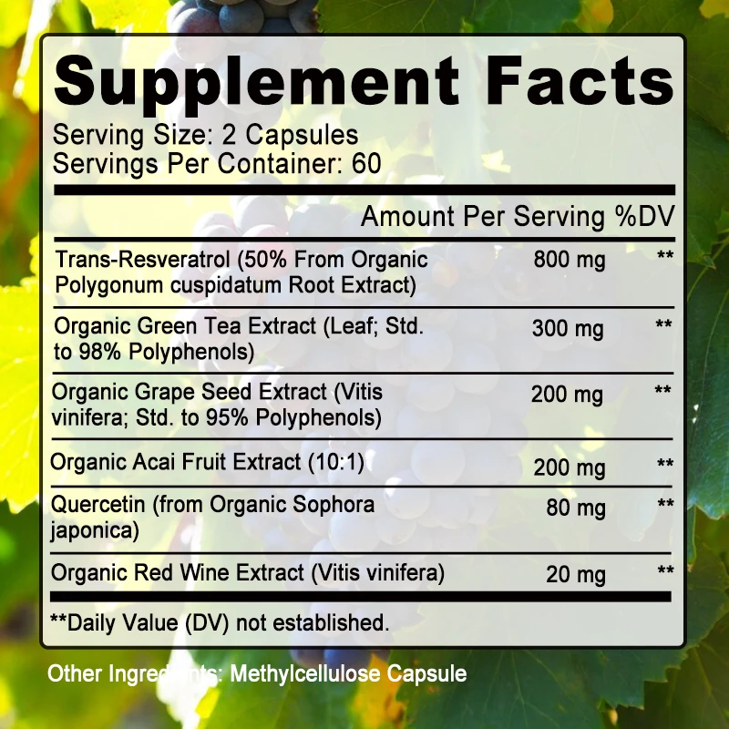 Resveratrol Kapsülleri - Kalp, - Resveratrol Capsule Anti Aging incelemesi ve fiyatı