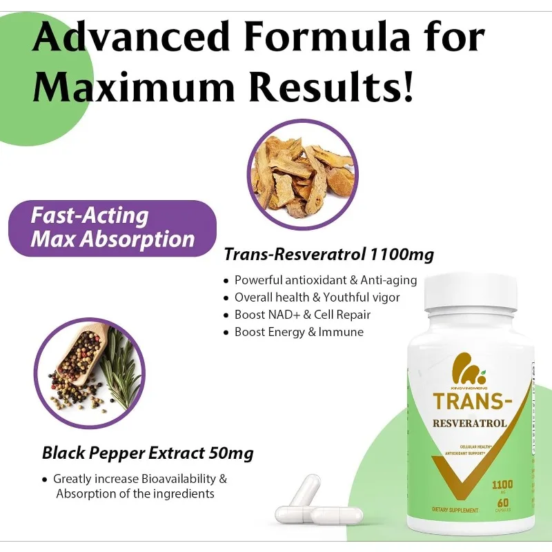 %99 Resveratrol 1100mg Antioks - Resveratrol Capsule Anti Aging incelemesi ve fiyatı