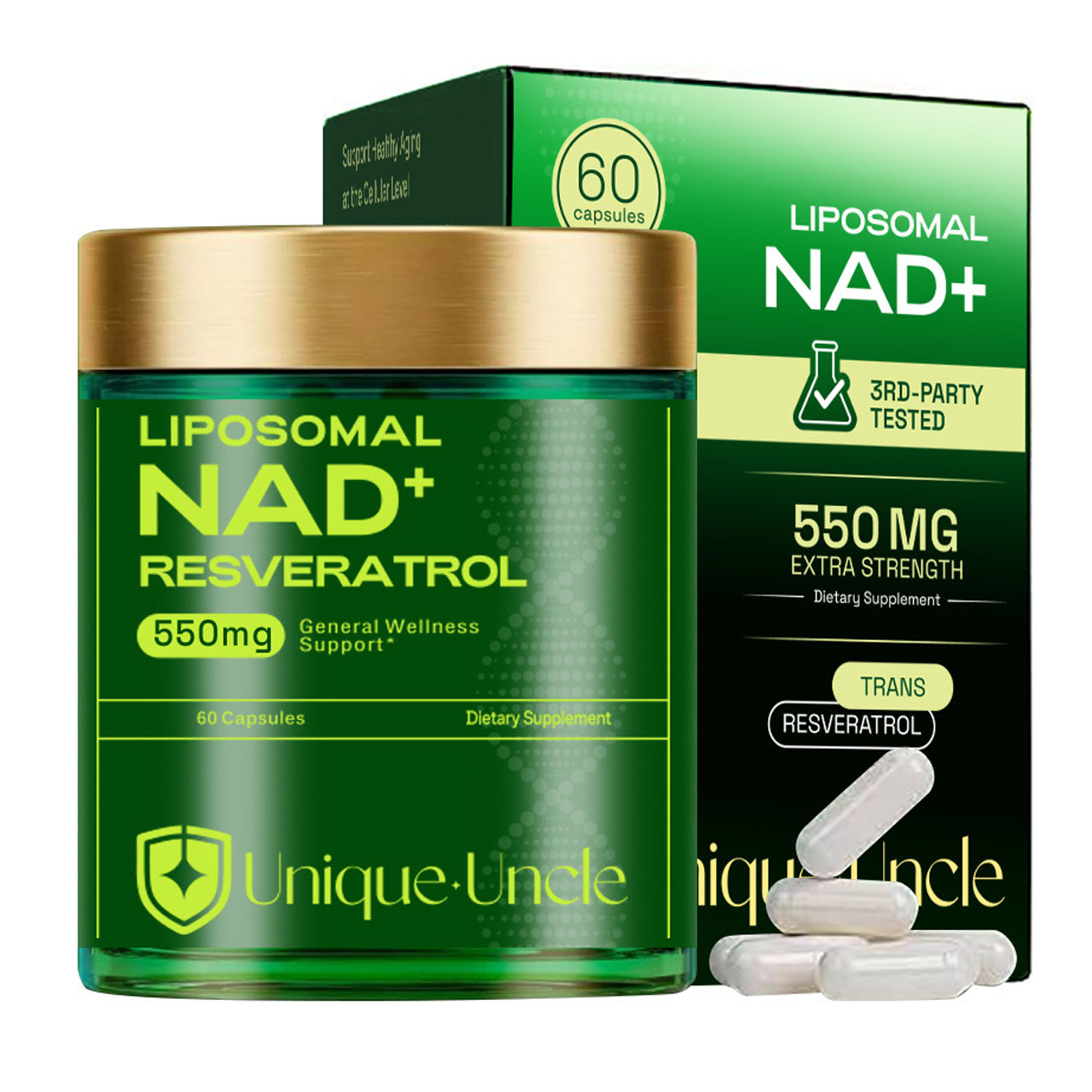 Lipozomal NAD+ Takviyesi 550mg - Resveratrol Capsule Anti Aging incelemesi ve fiyatı